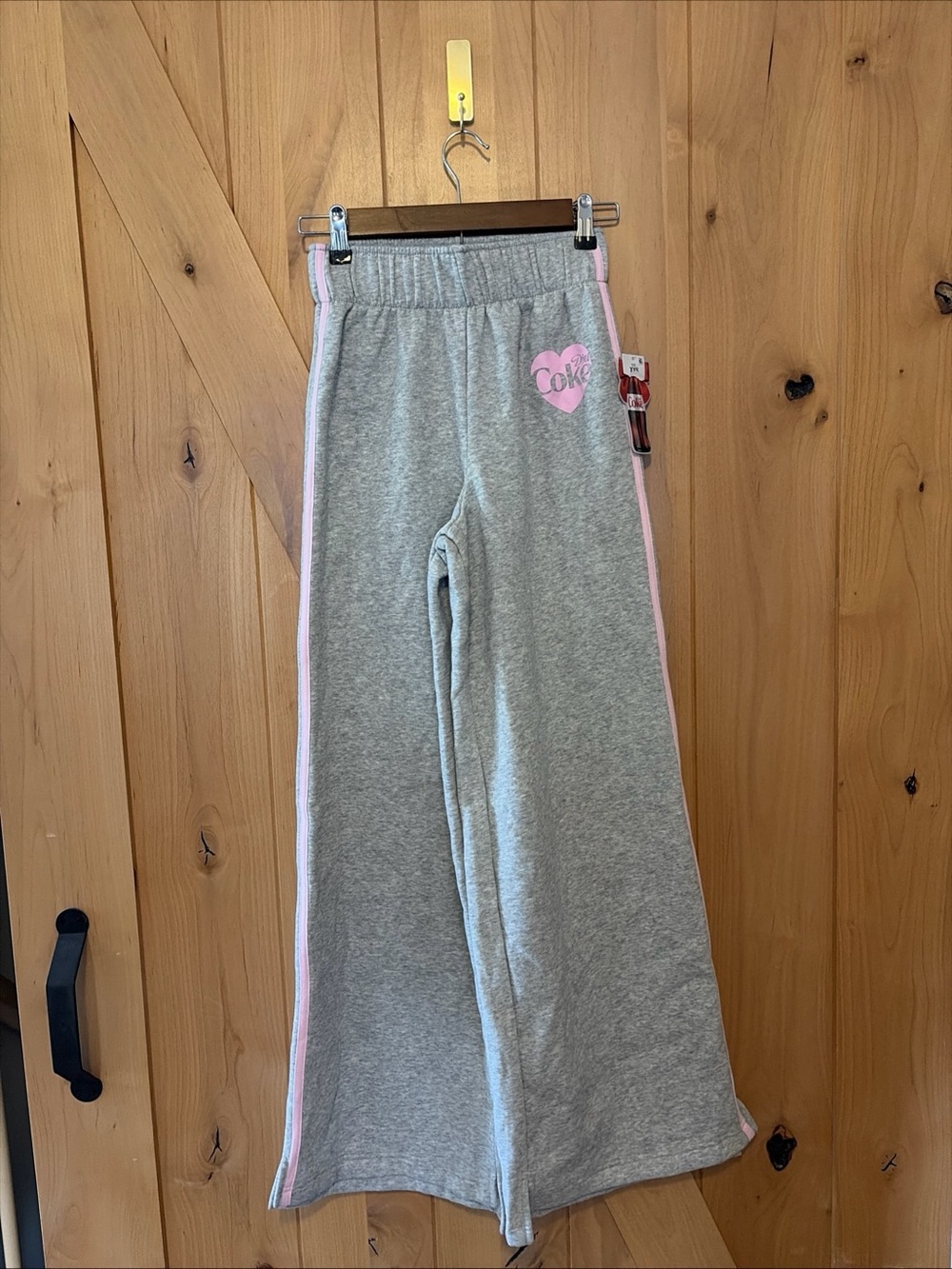 Target Diet Coke Pink Gray Cozy Ribbon Fleece Sweatpants XXS NWT Baggy Wide Leg